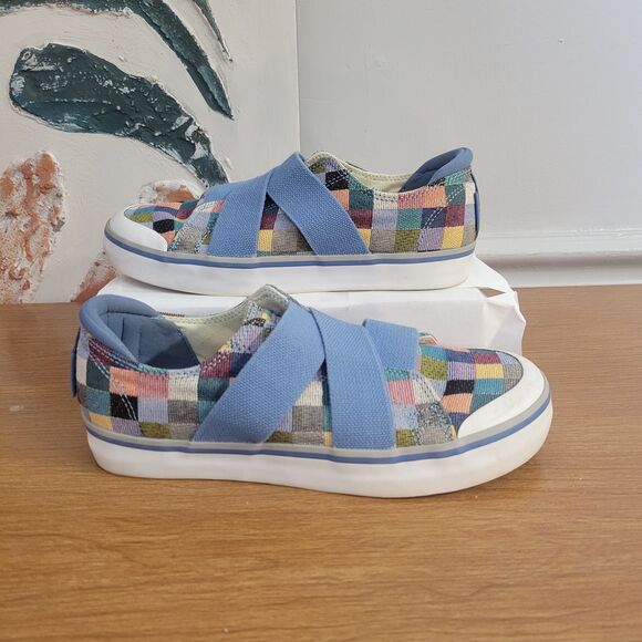 KEEN Shoes - KEEN Size 8 Slip On Flats Checkered Multi Color Sneakers Elastic Ban Closure